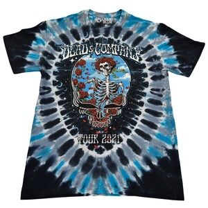 Dead & Company 2021 Tour Tie-Dye T-Shirt - Black, Blue, and Red
